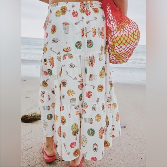 NWT Lisa Says Gah Andre Skirt Caviar Dreams Linen White Size Medium Brand New - Picture 6 of 11